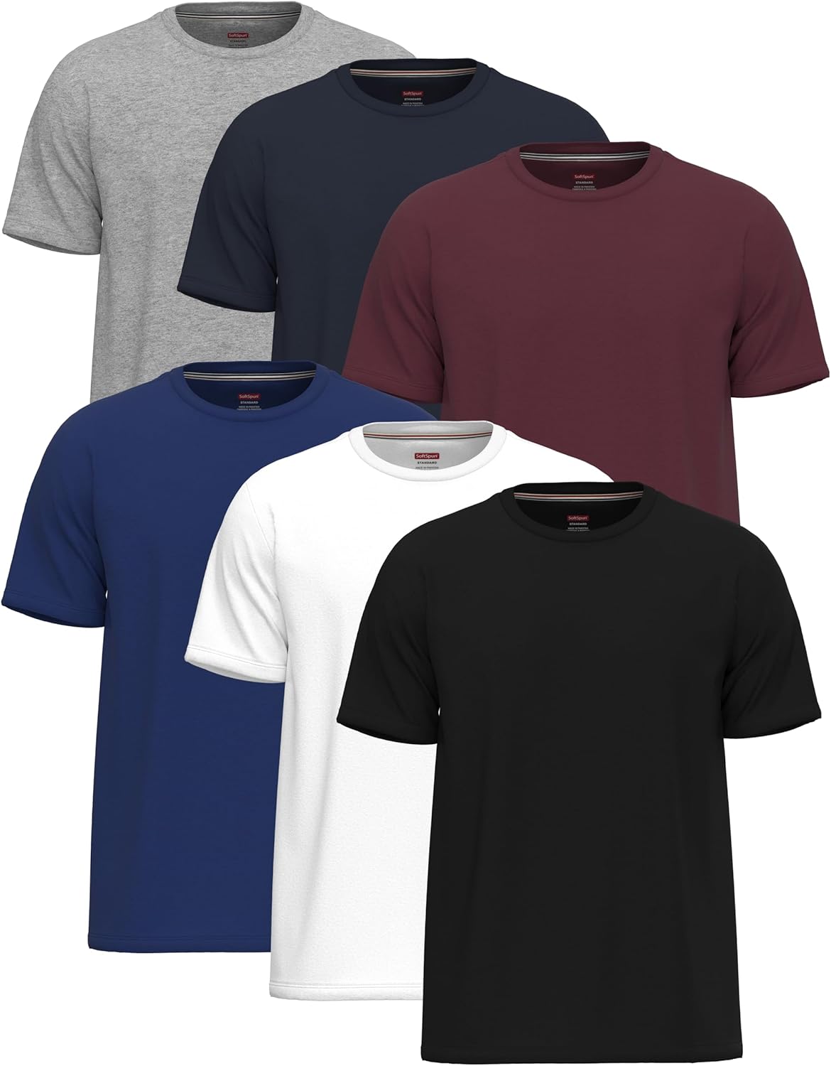 6 Pack T Shirts for Men UK 100% Cotton Tshirts | Premium Plain Crew Neck Mens T Shirts Multipack