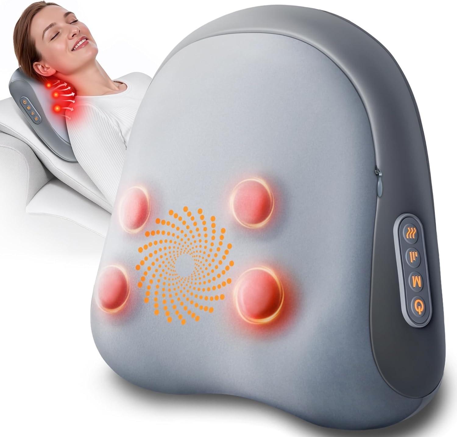 Shiatsu Back and Neck Massager with Heat – Deep Kneading Massage Pillow for Relaxation – Corded Design for Full Body Use – Gift for Loved Ones