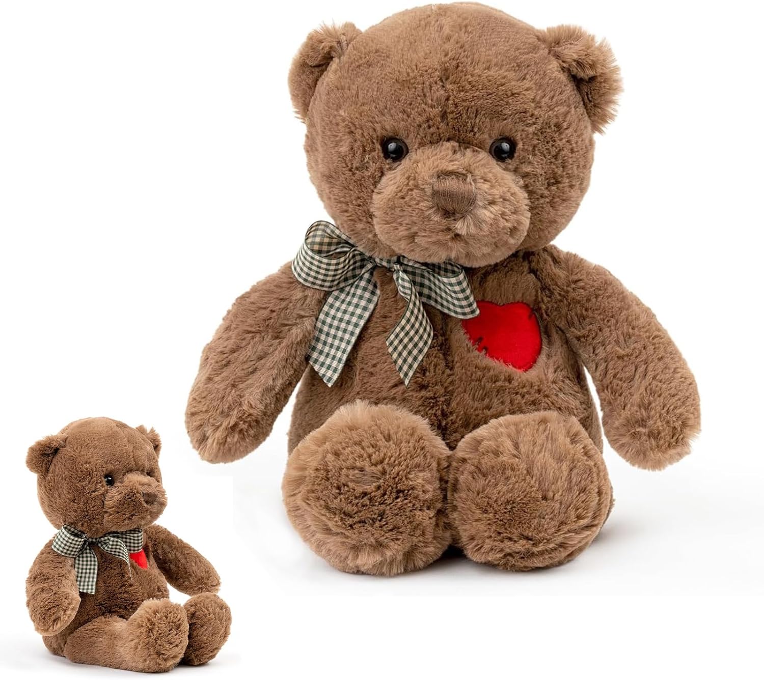 Teddy Bear, Cuddly Toy, 26CM/10.23INCH Cute Brown Teddy Bears, Stuffed Animal Realistic Doll Toy Hugging Pillow Plushie Pillow for Boys Girls Valentines Birthday Gift