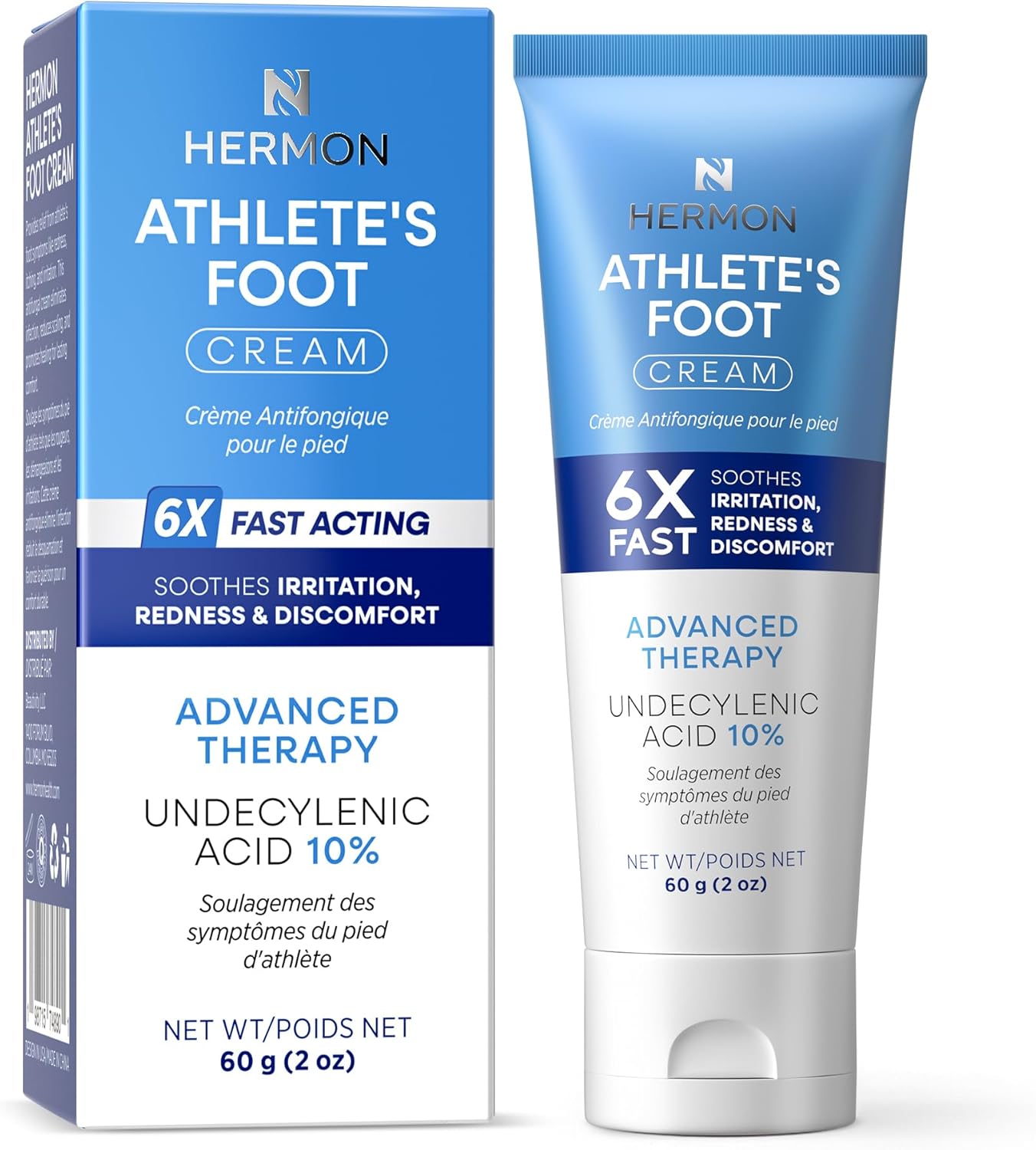 Hermon Athlete’s Foot Treatment Cream – Extra Strength Antifungal for Cracked Heels, Dry Skin & Itchy Feet – Soothes Burning, Scaling & Irritation for Men and Women