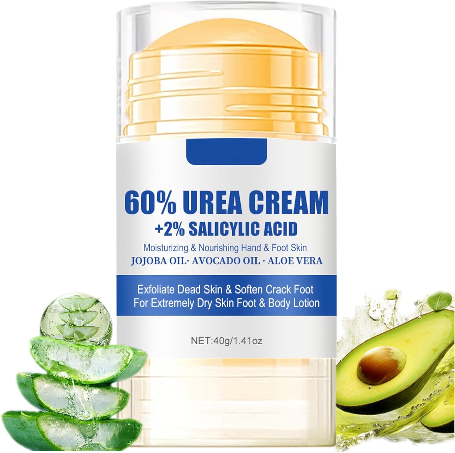Urea Foot Cream 60 Percent- 2% Salicylic Acid Urea Cream For Cracked Heels, Dry Skin Deep Moisturizing Lotion, Softens & Nourishes, Foot & Hand Moisturizer, for Smoothing & Softens Skin