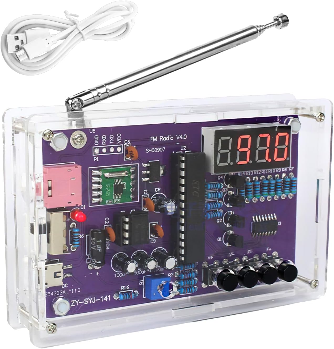 FM Radio Kit Soldering Practice Electronics Kits DIY Electronic School Project Kit FM 87-108MHz with 2 Power Modes EK1989 Soldering Learning Teaching and Hobbies for Beginners Adults Men Kids