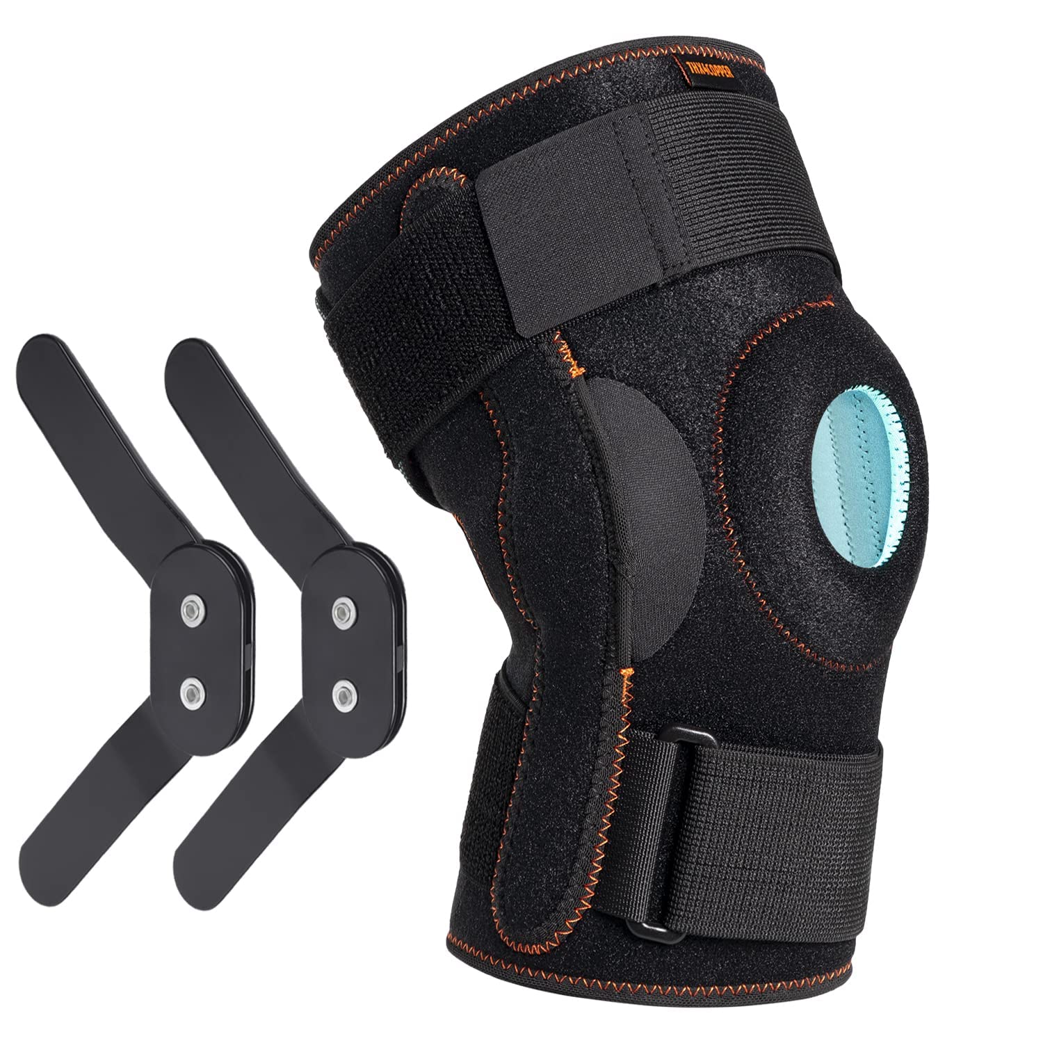 Thx4COPPER Hinged Knee Support Brace-Adjustable Open Patella with Parallel Straps & Dual Side Stabilizers For Arthritis,Meniscus Tear,MCL, ACL, Tendonitis,Ligament Injury,M (Pack of 1)