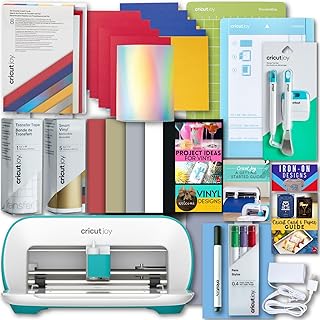 Cricut Joy Machine with Card Kit, Sampler Smart Vinyl Roll, Cutting Mats and Tool Set Bundle - Compact Tool for DIY Craft Projects and Decals, Beginner Craft Cutting Machine with Starting Materials