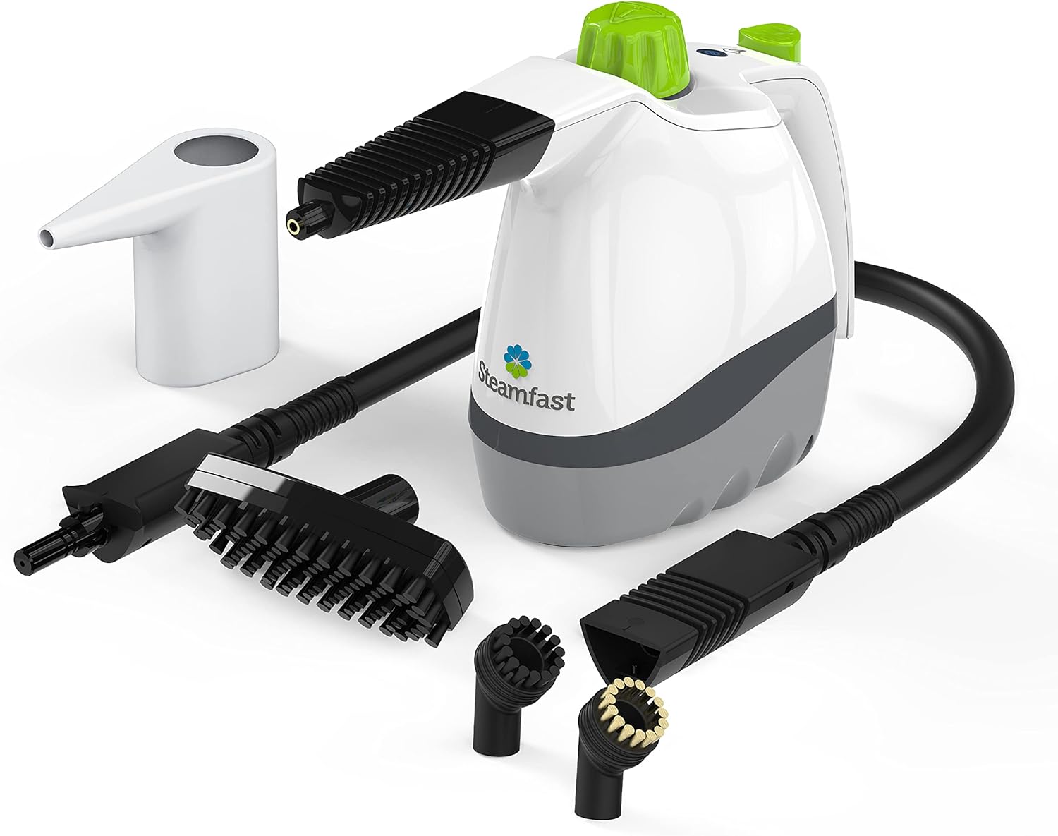 Steamfast SF-210 Handheld Steam Cleaner, 6 Accessories Included, 12-Foot Power Cord, Chemical-Free Steam, Heats Up in 3 Minutes, 6-Ounce Water Tank, Powerful Steam Removes Dirt, Grime, Grease and More