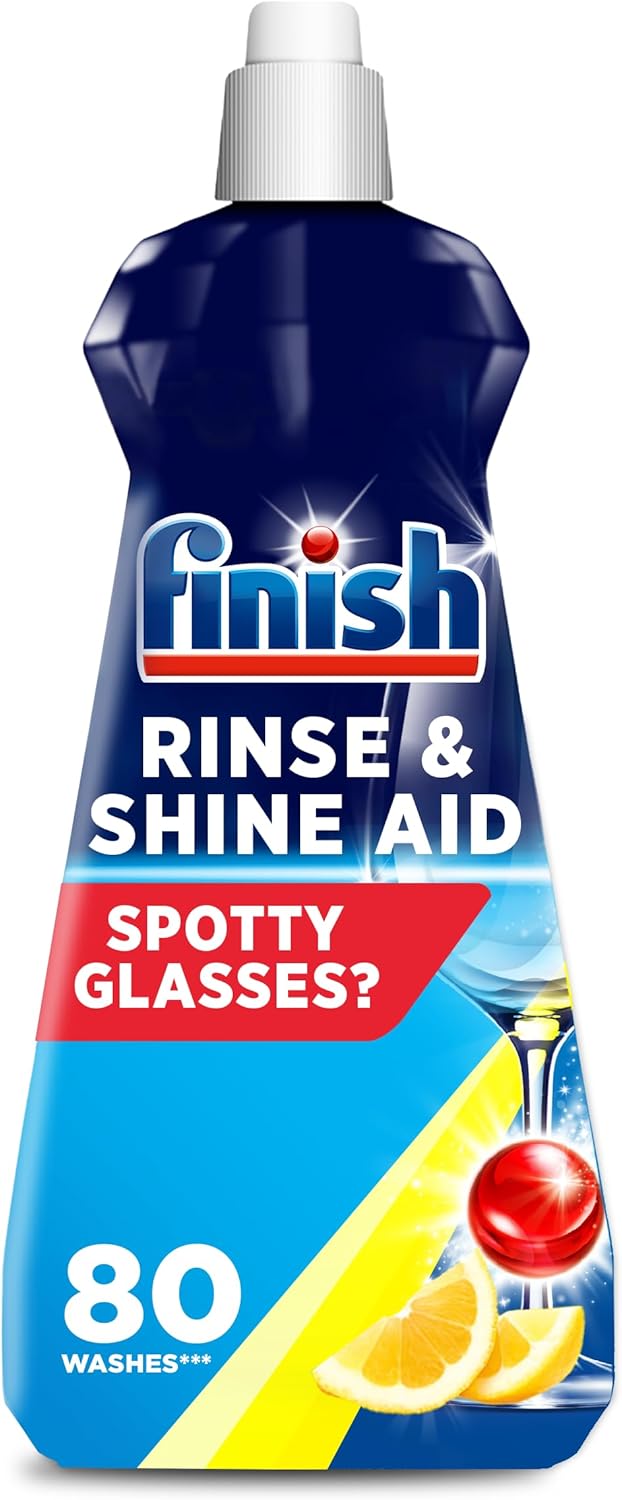 Finish | Finish Dishwasher Cleaner Rinse Aid | Lemon| 400ml |for Ultimate Clean and Diamond Shine