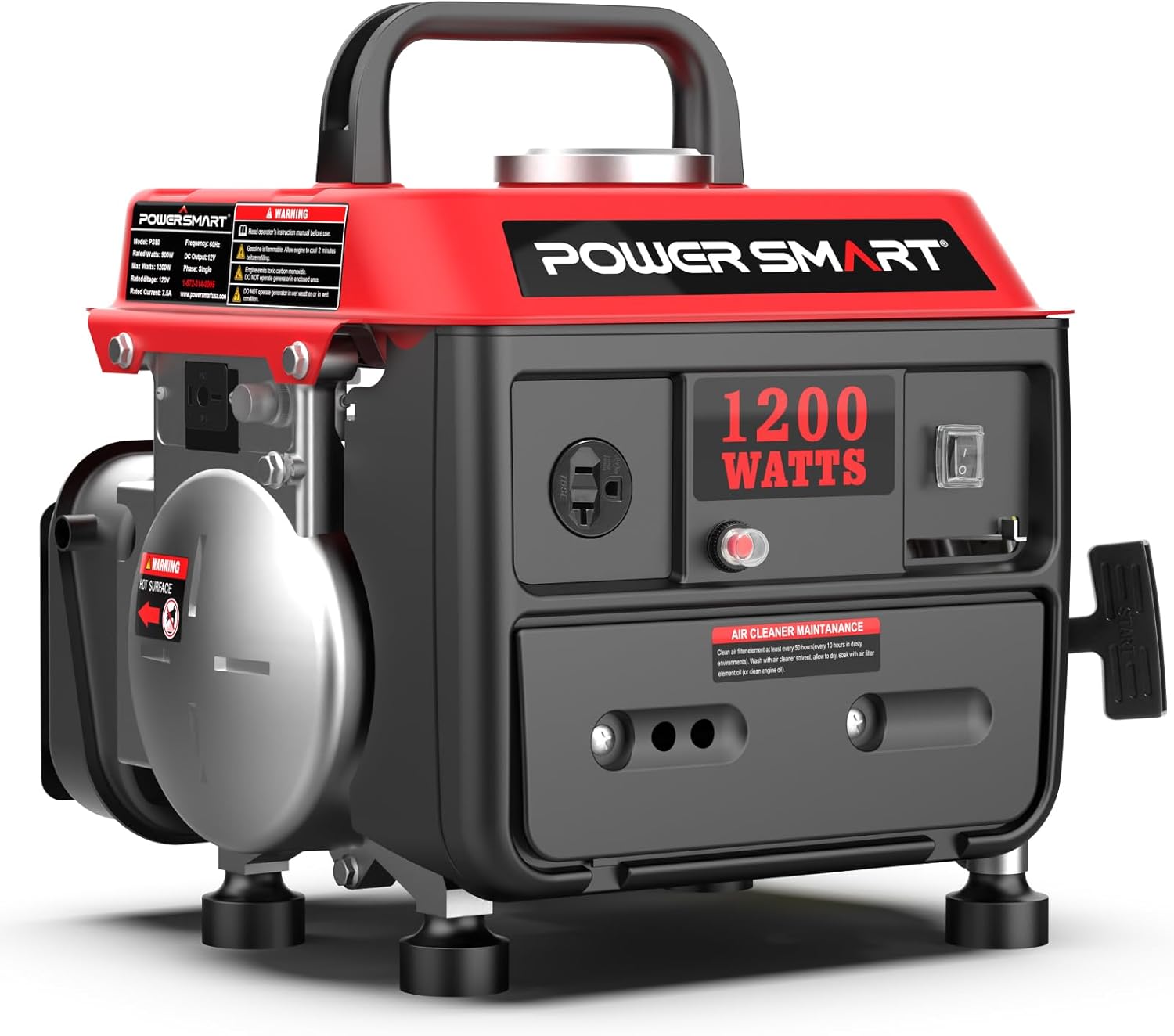 PowerSmart 1200-Watt Portable Generator with Super Quiet, Ultralight for Camping