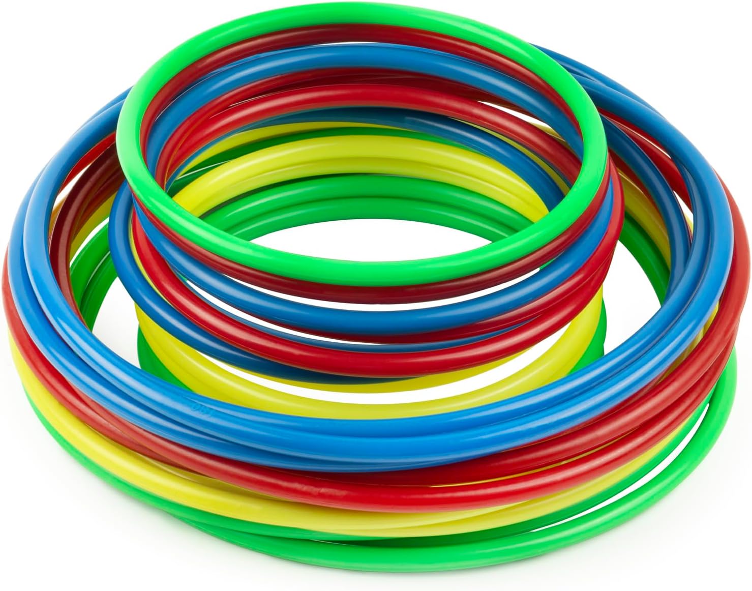 24Pcs Plastic Toss Rings Toys,Throwing Rings Hoops for Kids,Toss Game Carnival Toss for Indoor Outdoor Sport Games, Party Supplies Games (2 Size 4.7/7 inch)