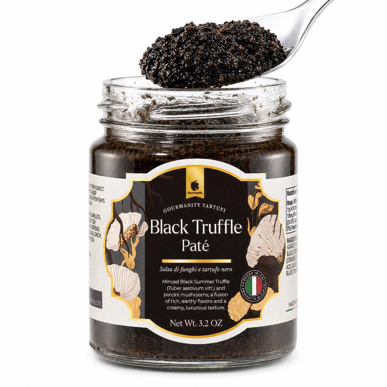 Gourmanity Black Truffle Sauce, Italian Pate for Pasta, 15% Real Truffle