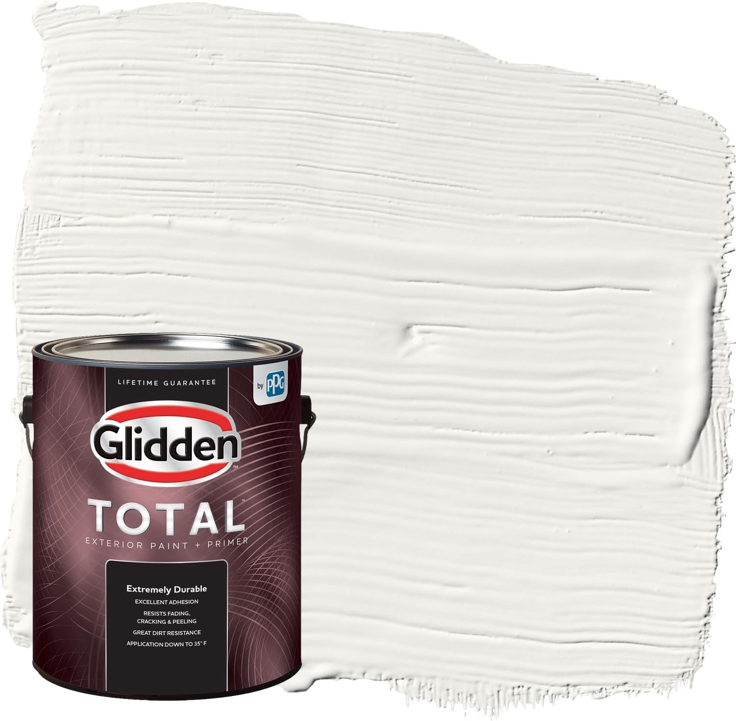 Glidden Total 1 gal. Commercial White/White Semi-Gloss Exterior Paint with Primer