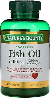 Nature's Bounty Fish Oil, Supports Heart Health, 2400mg, Coated Softgels, 90 Ct.