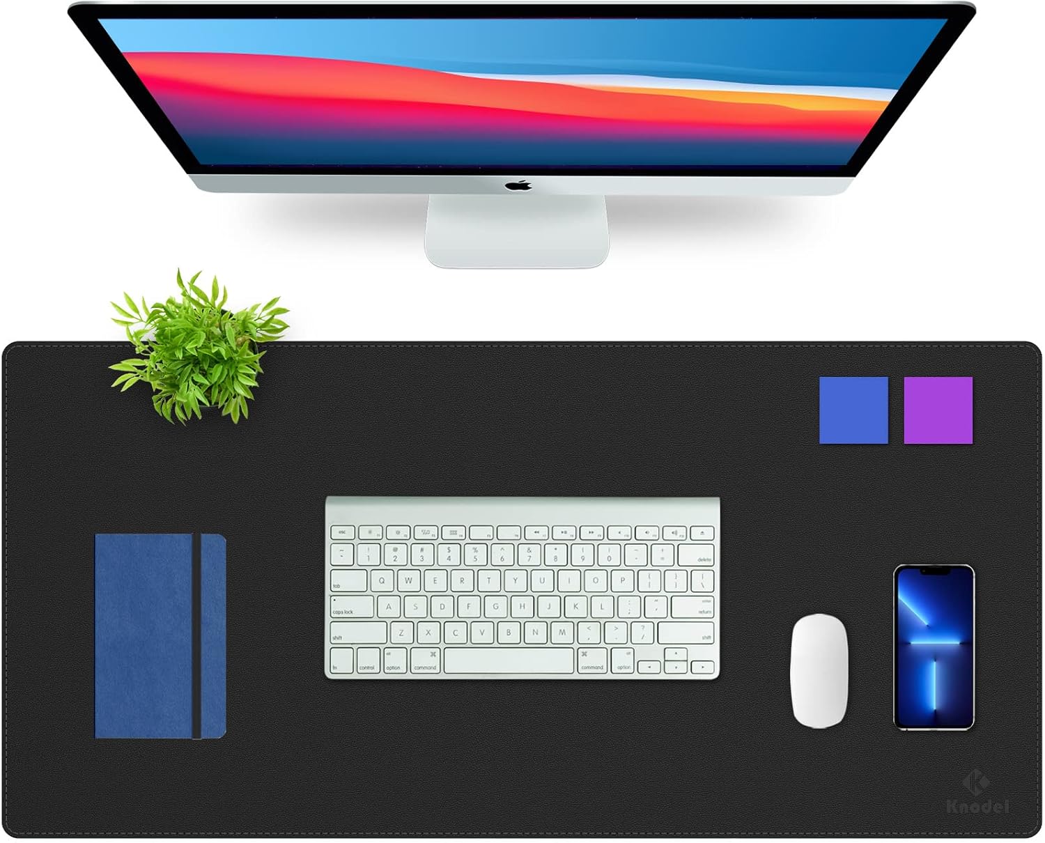 K KNODEL Sewing Leather Desk Mat, Large Mouse and Keyboard Pad, Computer and Laptop Mat for Home and Office, Desktop Protector and Blotter