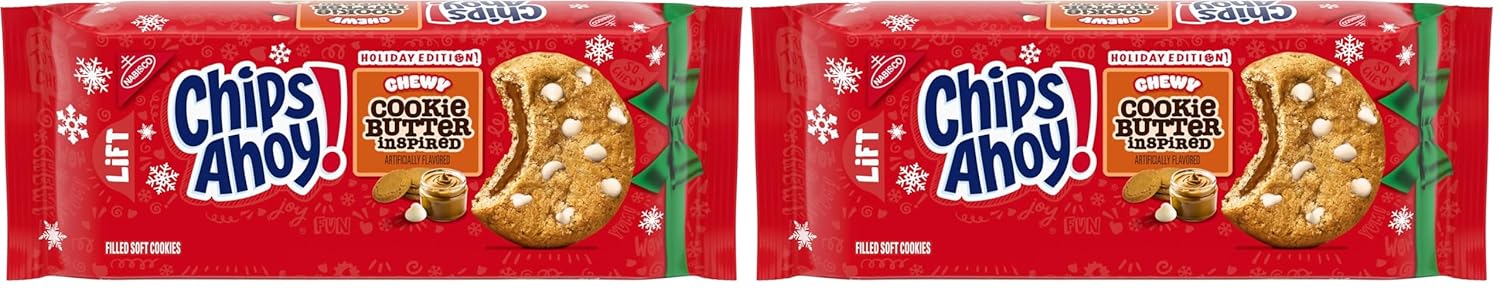 CHIPS AHOY! Chewy Cookie Butter-Inspired Cookies, Limited Edition Holiday Treats, 9.9 oz (Pack of 2)
