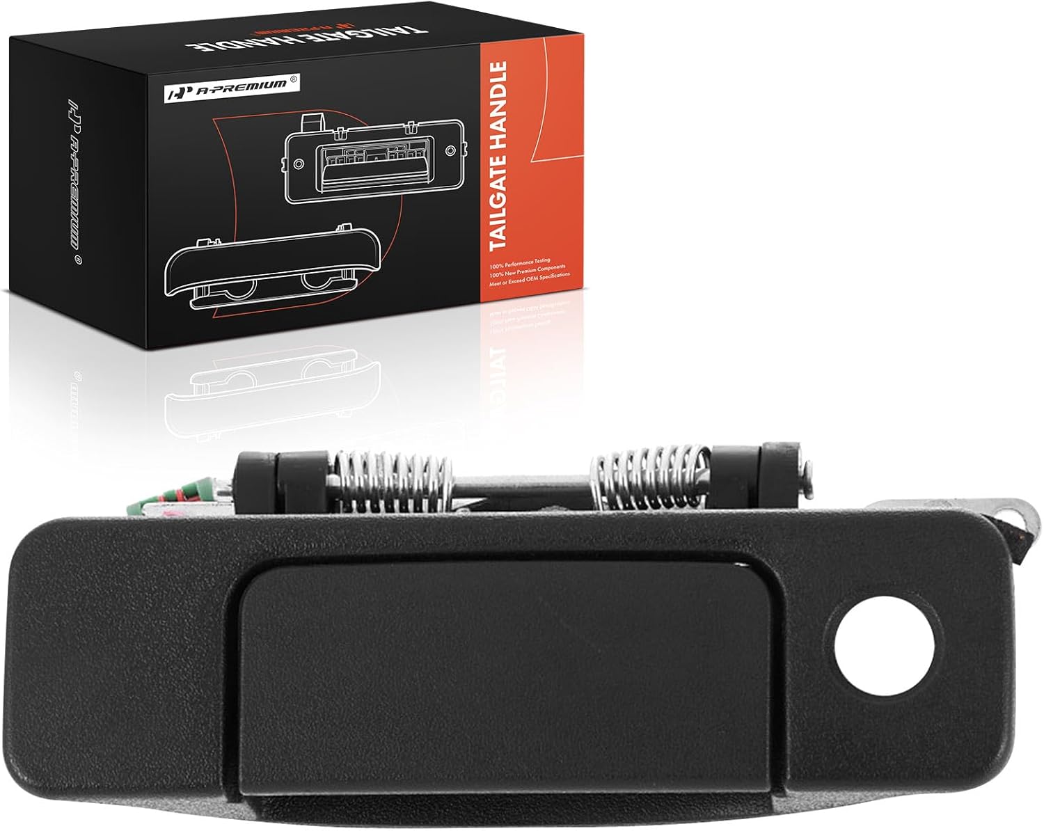 A-Premium Tailgate Handle Liftgate Latch Handle with Keyhole Compatible with Jeep ZJ Series Grand Cherokee 1993-1998, XJ Series Cherokee 1997-2001, Textured Black, Replace# 55076016AB