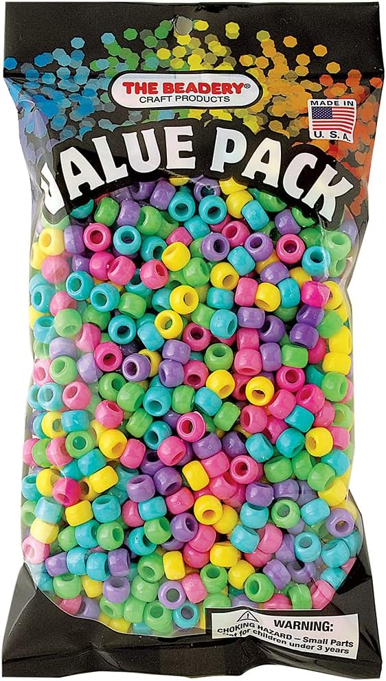 The Beadery 9x6MM Candy Multi, Pony Beads