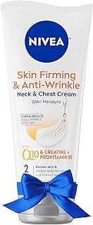NIVEA Skin Firming and Anti Wrinkle Neck and Chest Cream with Q10, Creatine and Provitamin B5, Skin Firming Body Cream Reduces the Look of Fine Lines and Wrinkles, Holiday Gifts for Women, 6.7 Oz Tube
