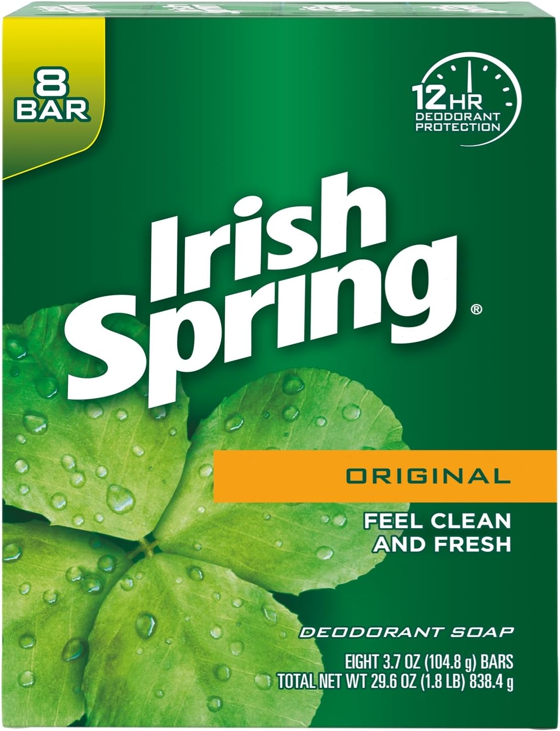 Irish Spring Deodorant Soap Original - 8 Ct