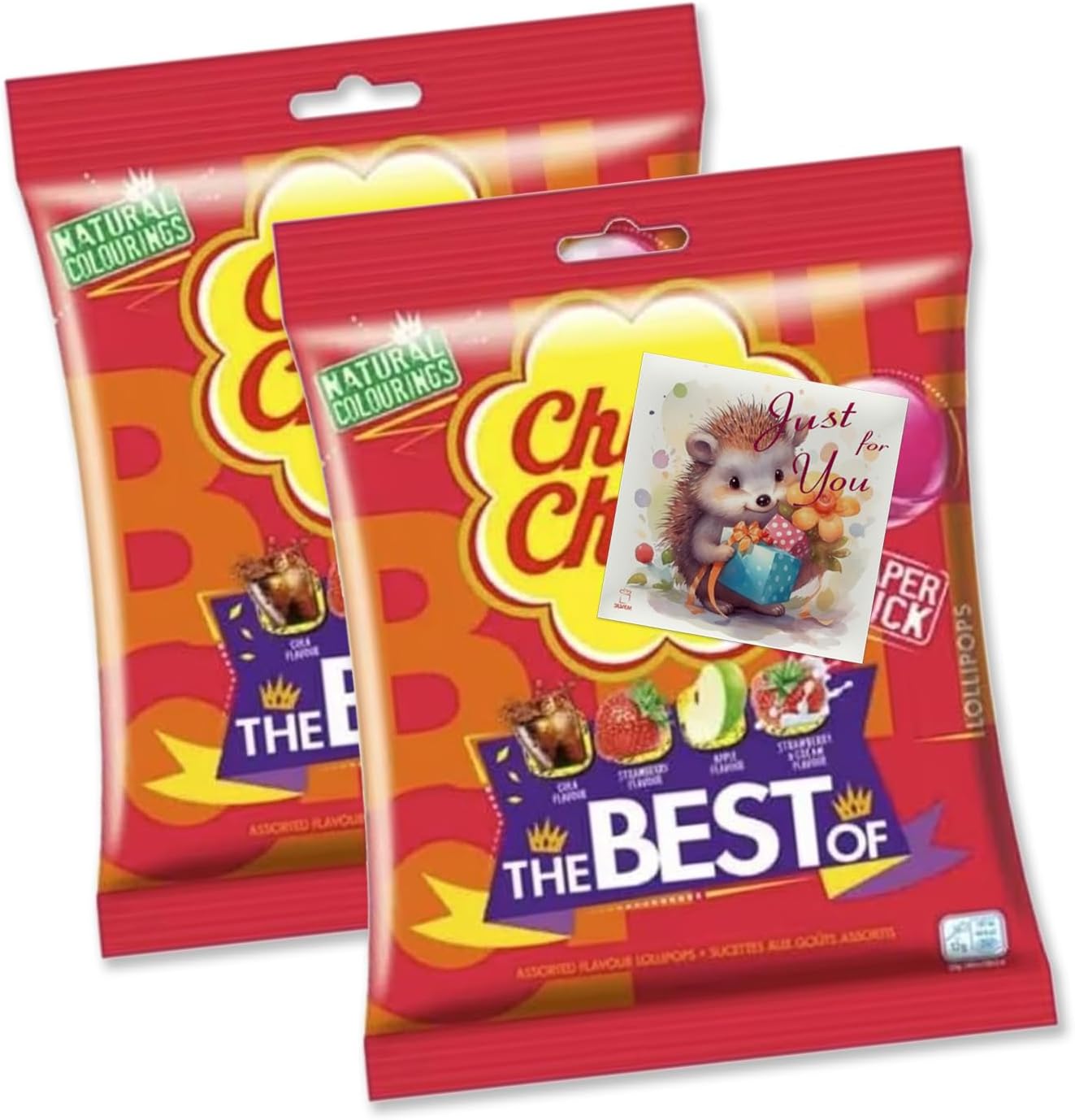 Chupa Chups The Best of Lollipops - 20 Pack (2x10), Iconic Flavours: Strawberry, Apple, Cola, and Strawberry-Cream Lollies | Ideal for Sharing