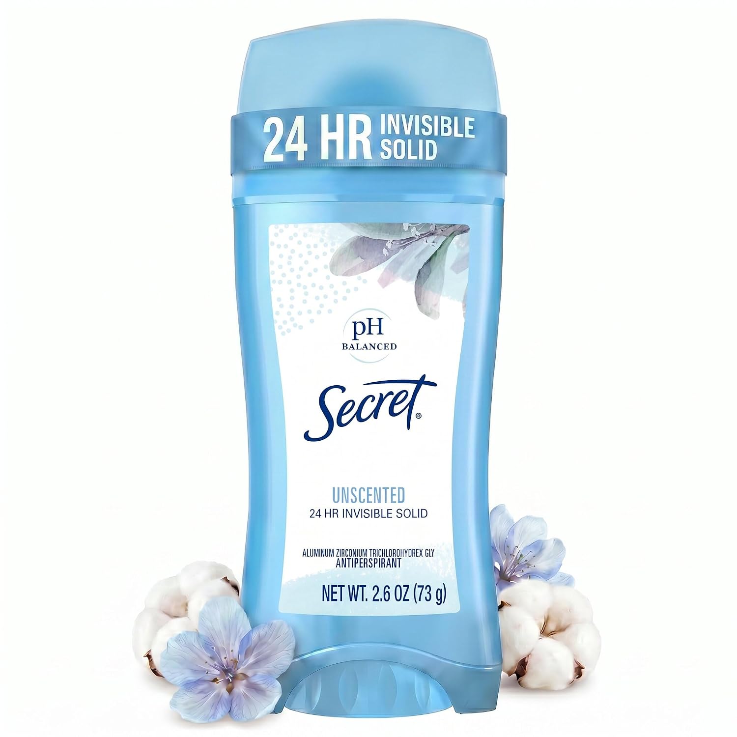 Secret Original Unscented Women's Invisible Solid pH Balanced Antiperspirant and Deodorant, 2.6 Ounce