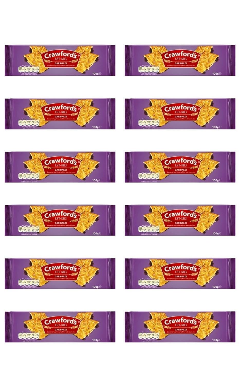 Crawfords Garibaldi Biscuits, 100 Gram (Pack of 12) Two pack