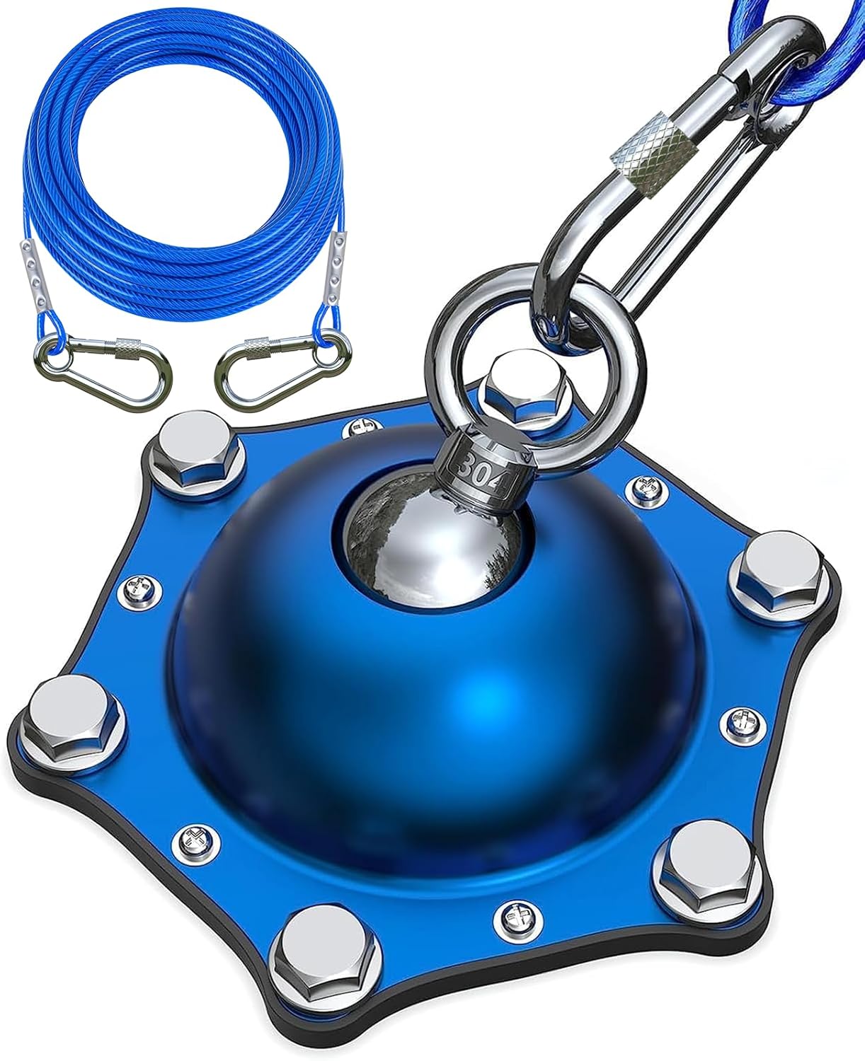 Dog tie Out Cable and Stake with 45ft Cable,360°Swivel Dog Run- No Tangle,Runner for Yard - Up to 150LBS,Ideal for Outdoor Camping