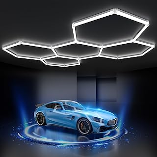 Hexagon LED Garage Ceiling Lights,25 Pack 17280LM Super Bright LED car Lights for Warehouse Basement Workshop Gym Car Detailing Shop Wash Room