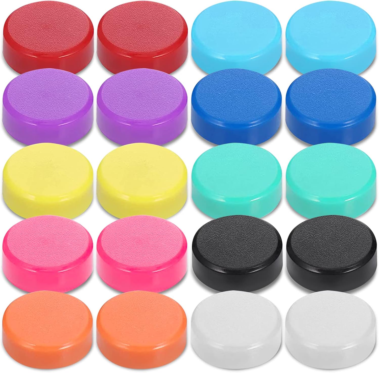Dacitiery 20 Pack Whiteboard Magnets, Colorful Fridge Magnets, Strong Refrigerator Magnets, 20mm Round Plastic Covered Magnetic Buttons for Calendars, Whiteboards, Notice Board, Classroom, Home