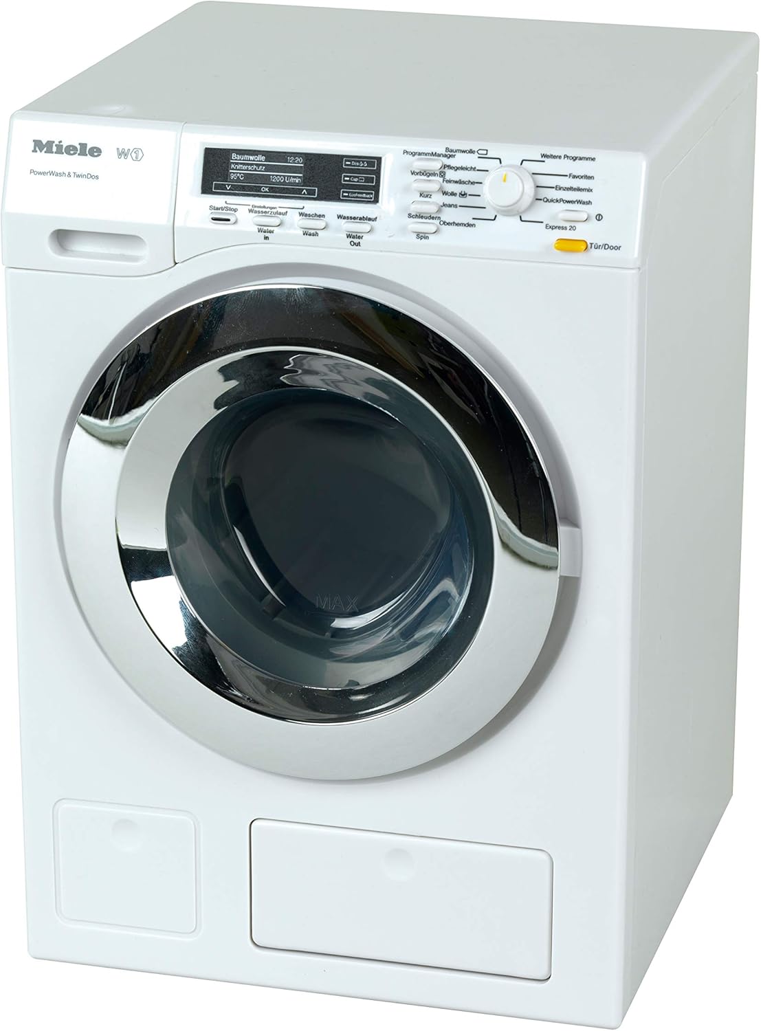 Theo Klein 6941 Miele Washing Machine I Four Washing Programmes and Original Sounds I Works with or without Water I Dimensions: 18.5 cm x 26 cm x 18 cm I Toy for Children Aged 3 Years and up