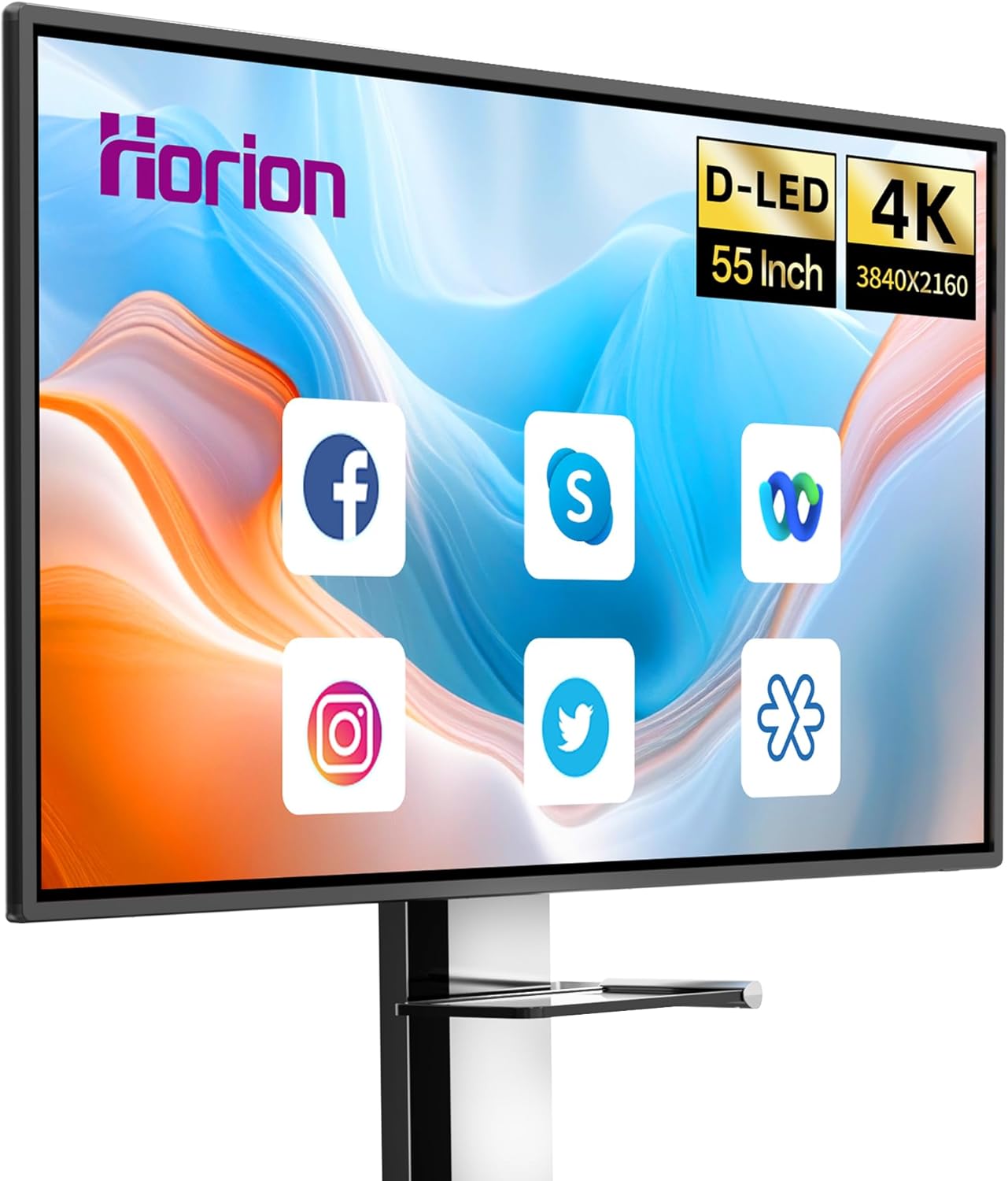 HORION Smart Board 55" 4K UHD Electronic Whiteboard Touch Screen Interactive Led Smartboard Wireless Display, 40-Point, Android 13.0 & Windows (via External OPS), Classroom/Office/Conference