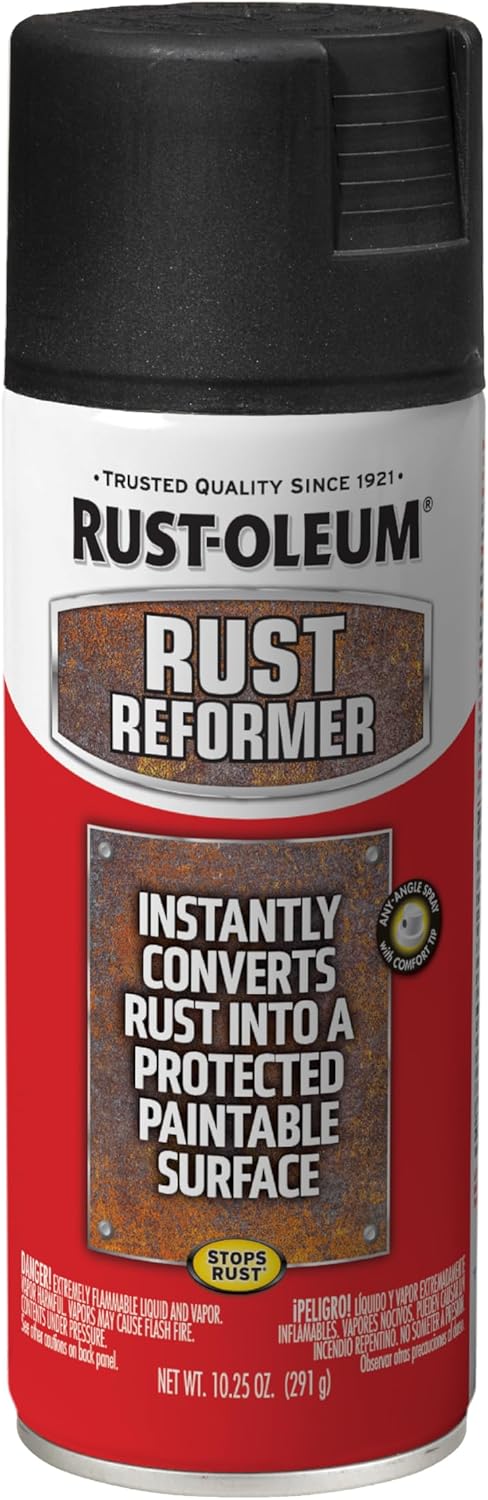 Rust-Oleum Stops Rust Reformer Black Spray Paint for Painted and Bare Metal | Converts Rust Into a Paintable Surface, Prevents Future Corrosion, Fast Drying, Comfort Tip Sprays from Any Angle