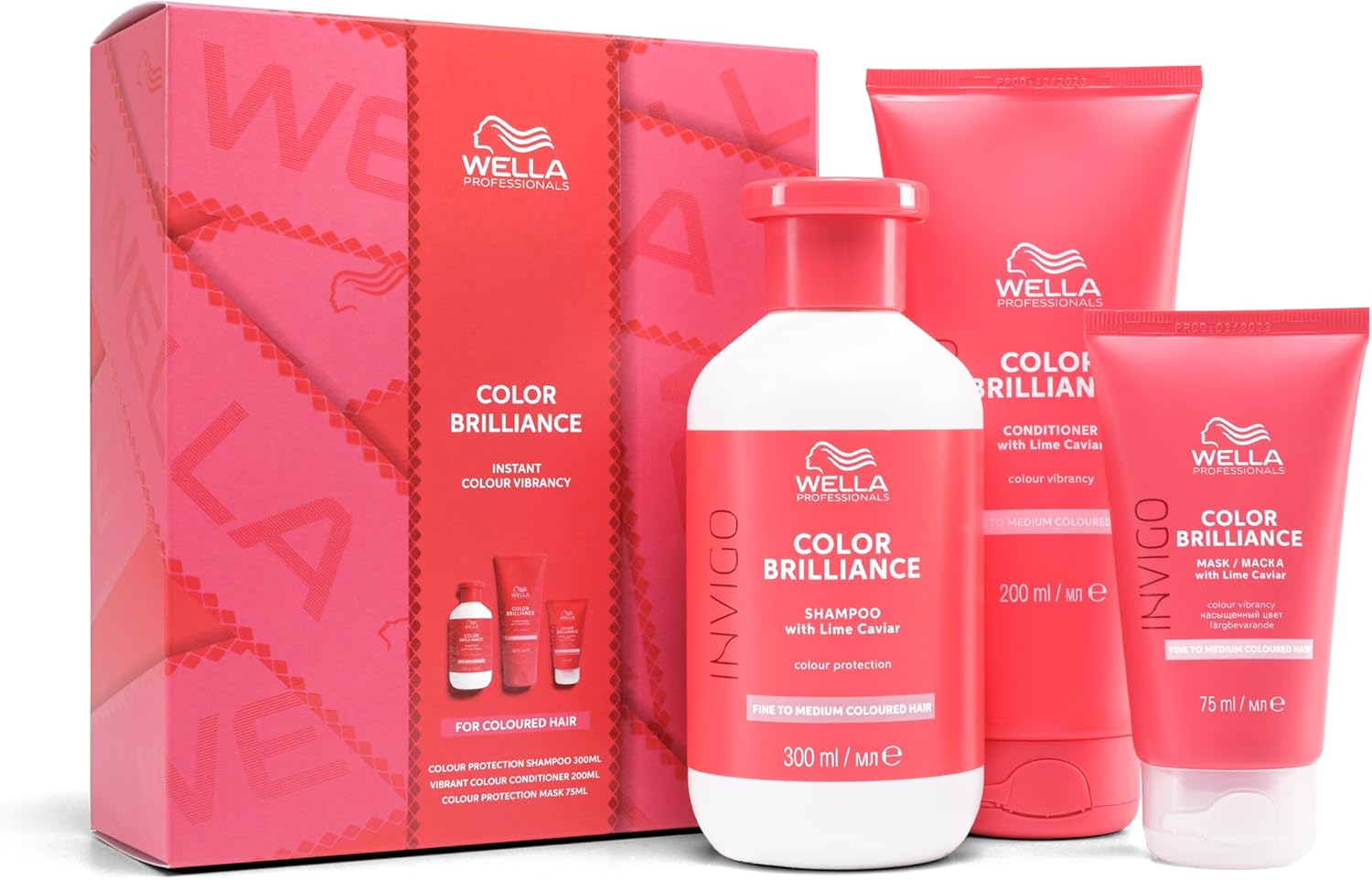 Wella Professionals Invigo Color Brilliance Gift Set - Includes Shampoo, Conditioner and Hair Mask - Instant Colour Vibrancy & Colour Protection - Hair Care Perfect for Christmas