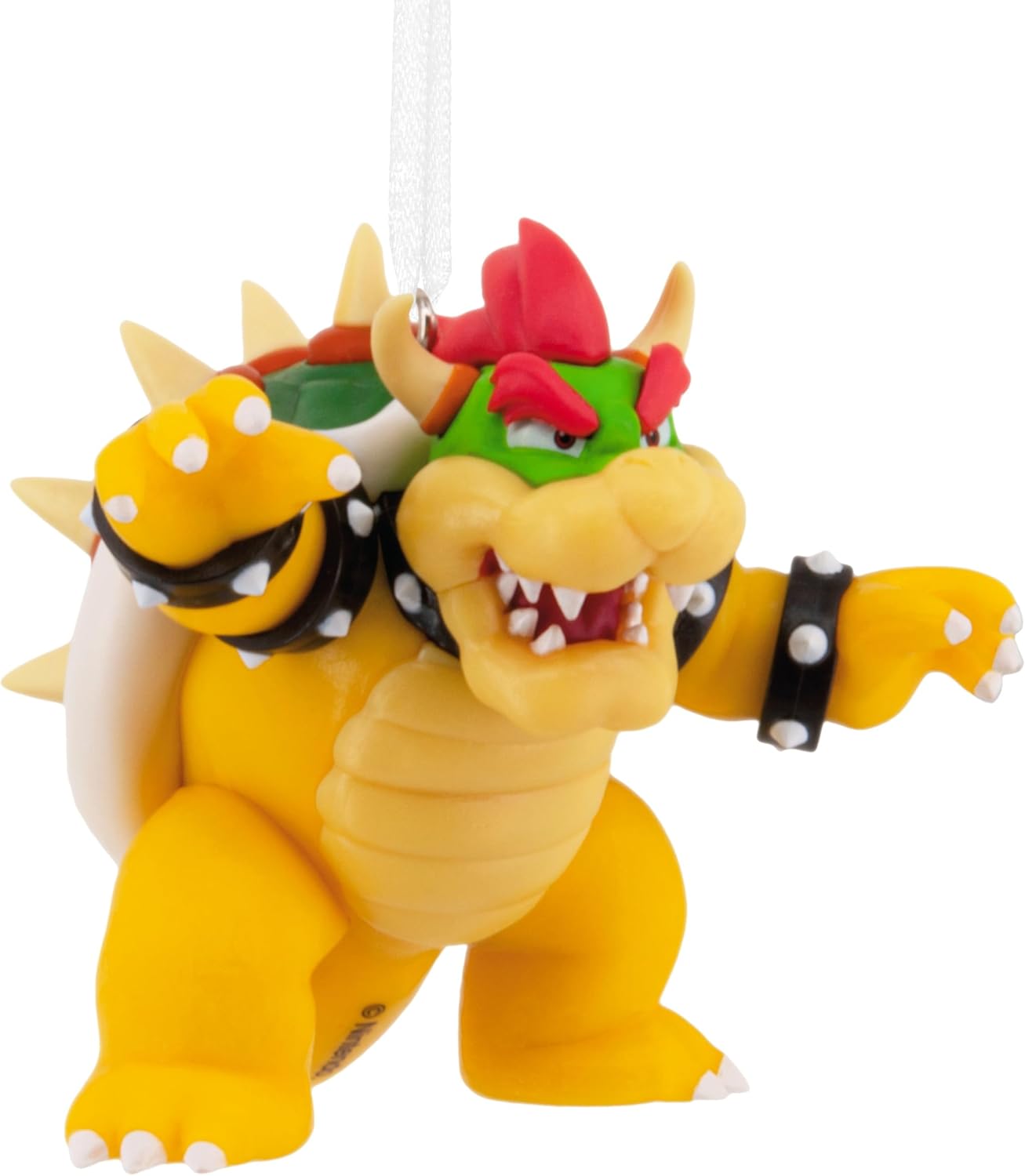 Hallmark Bowser Hanging Ornament, Tree Decoration, Super Mario, Collectible, Yellow, Green