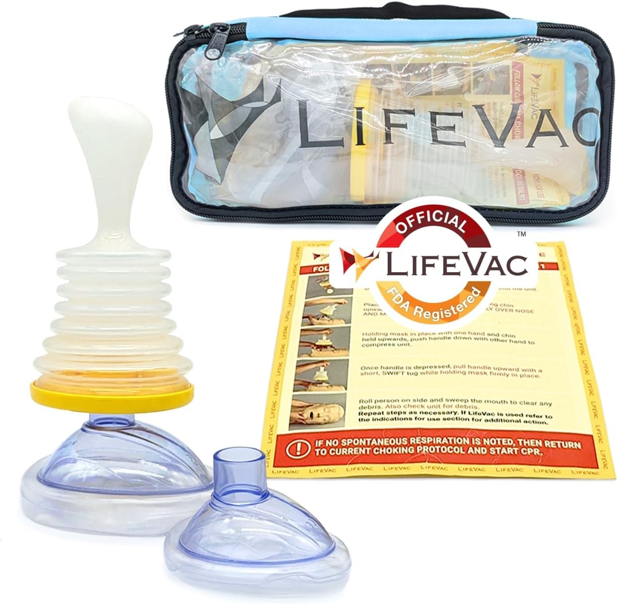 LifeVac Blue Travel Kit - Portable Suction Rescue Device, First Aid Kit for Kids and Adults, Portable Airway Suction Device for Children and Adults