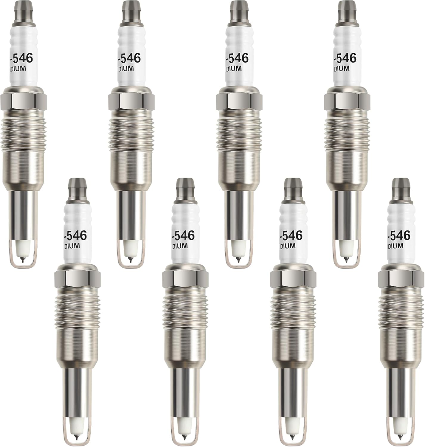 Iridium Spark Plugs 8 Pack SP515 SP546 Compatible with 2004 2005 2006 2007 2008 Ford F150 5.4 Expedition Explorer Mustang F250 F350 F450 & Lincoln Mark LT Navigator & Mercury Mountaineer V8 4.6L 5.4L