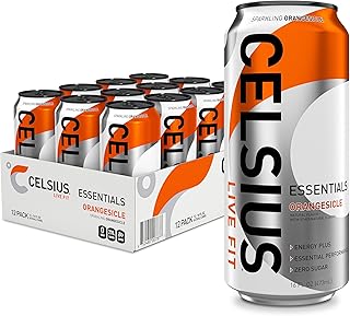 CELSIUS ESSENTIALS, Sparkling Orangesicle, Performance Energy Drink 16 Fl Oz (Pack of 12)