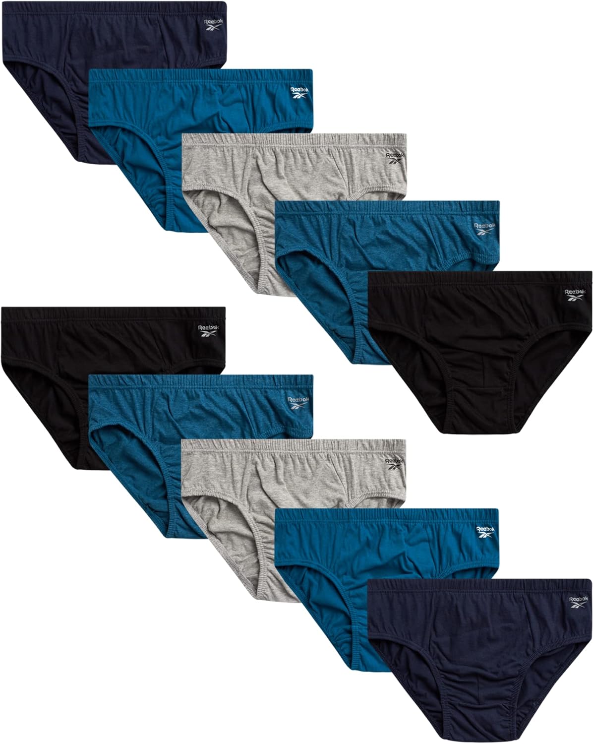 Reebok Men's Underwear – Low Rise Briefs with Contour Pouch (10 Pack)