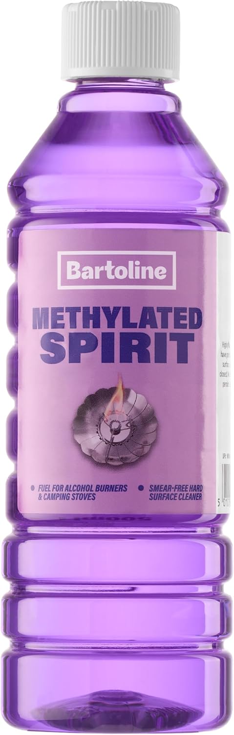 Bartoline Methylated Spirit 500ml – Premium Fuel for Alcohol Burners & Stain Remover for Hard Surfaces