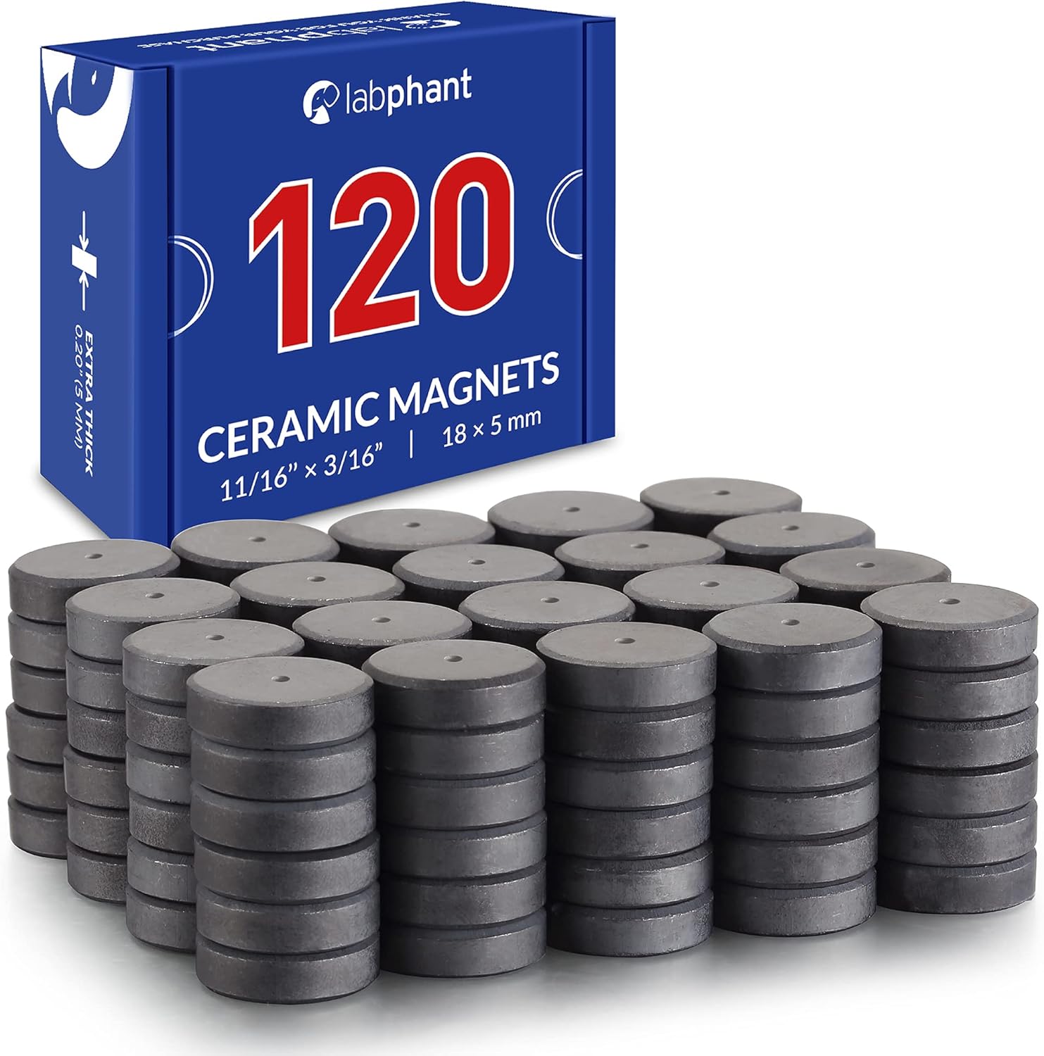 Ceramic Magnets, Round Disk Magnets Craft Magnets, Perfect for DIY, Art Projects or for whiteboards & Fridge Organization (0.7")