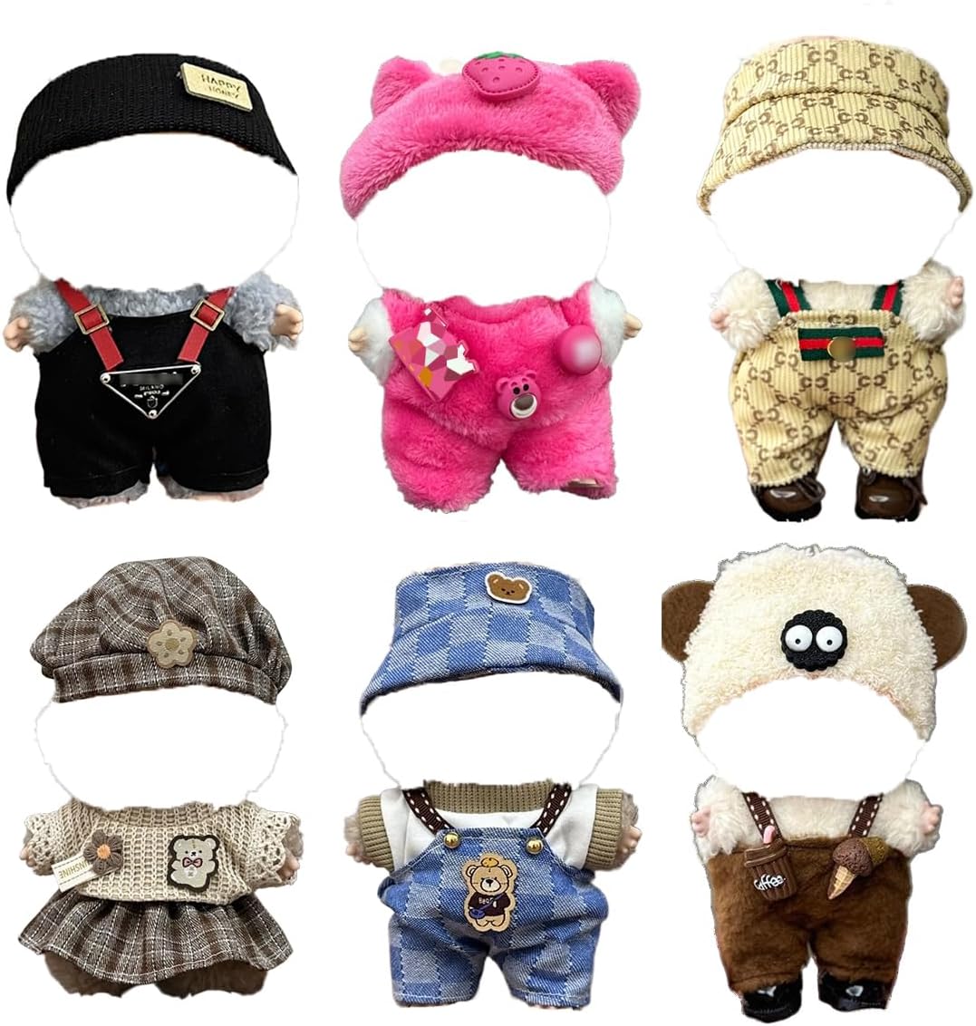 Clothes for Labooboo Doll - 6 Set 17cm Doll Clothes for Labooboo, Premium Stylish Outfit with Accessories for Play & Display（No Doll） (SET1)