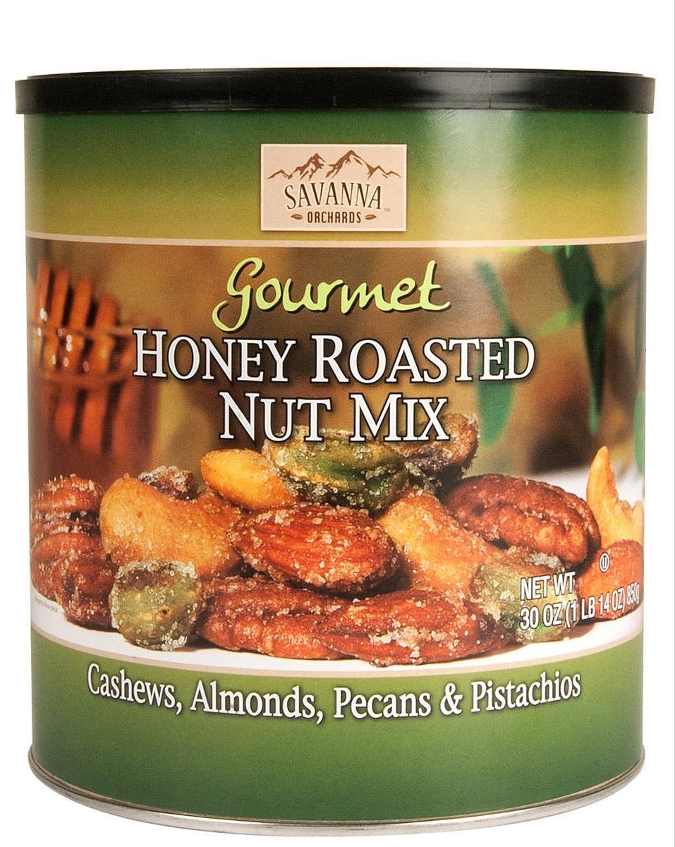 Savanna Orchards Gourmet Honey Roasted Nut Mix with Pistachios honey roasted, honey,roasted 30 Ounce
