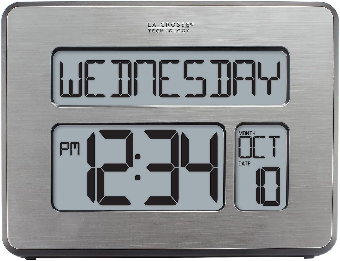 La Crosse Technology Atomic Wall/Table Clock, Metal, 7.5-inch H x 9.75-inch W x 1-inch D (C86279)