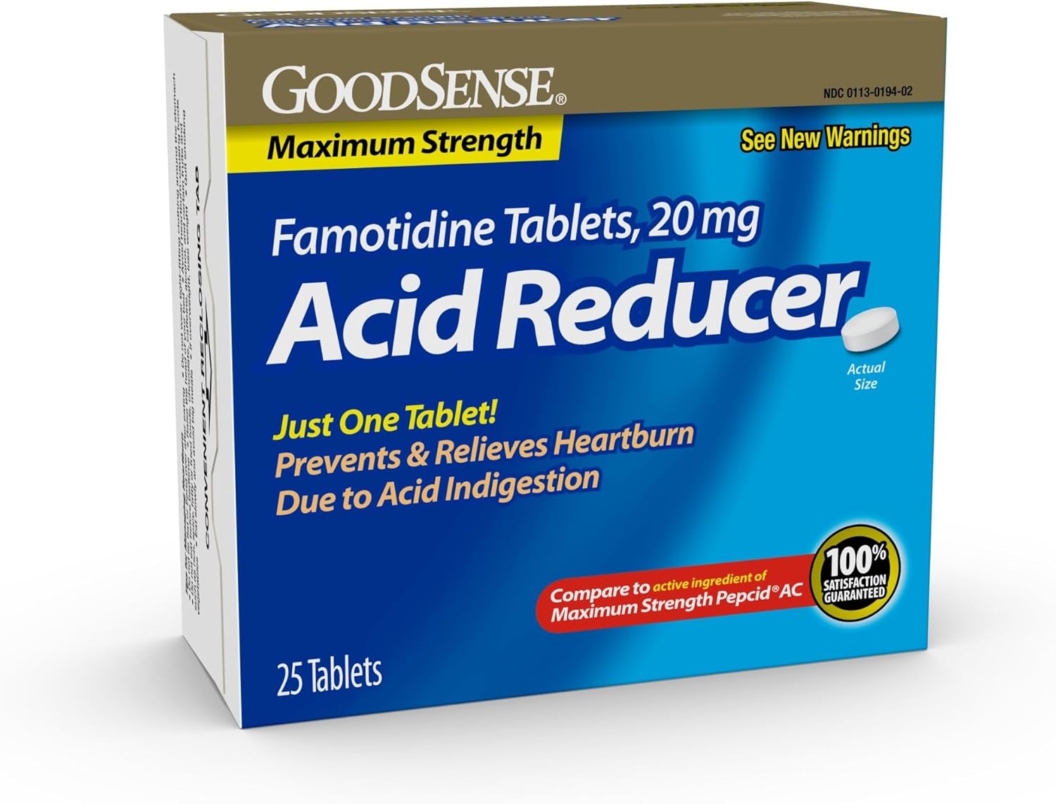 GoodSense Maximum Strength Famotidine Tablets, 20 mg, Acid Reducer for Heartburn Relief