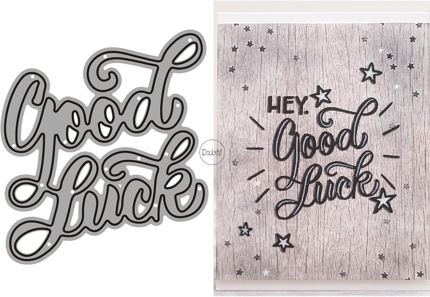 DzIxY Word Good Luck Metal Cutting Dies for Clear Stamps and Metal Cutting Dies Sets for Card Making Scrapbooking Paper Supplies Seals Storage Pockets