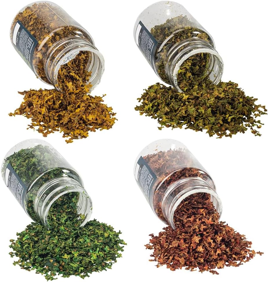 Warmtree Realistic Miniature Leaves Simulation Leaves for DIY Mini Model Railway Fairy Garden Architecture Diorama Scenery Landscape Layout Diorama Halloween Village Accessories, Pack of 4