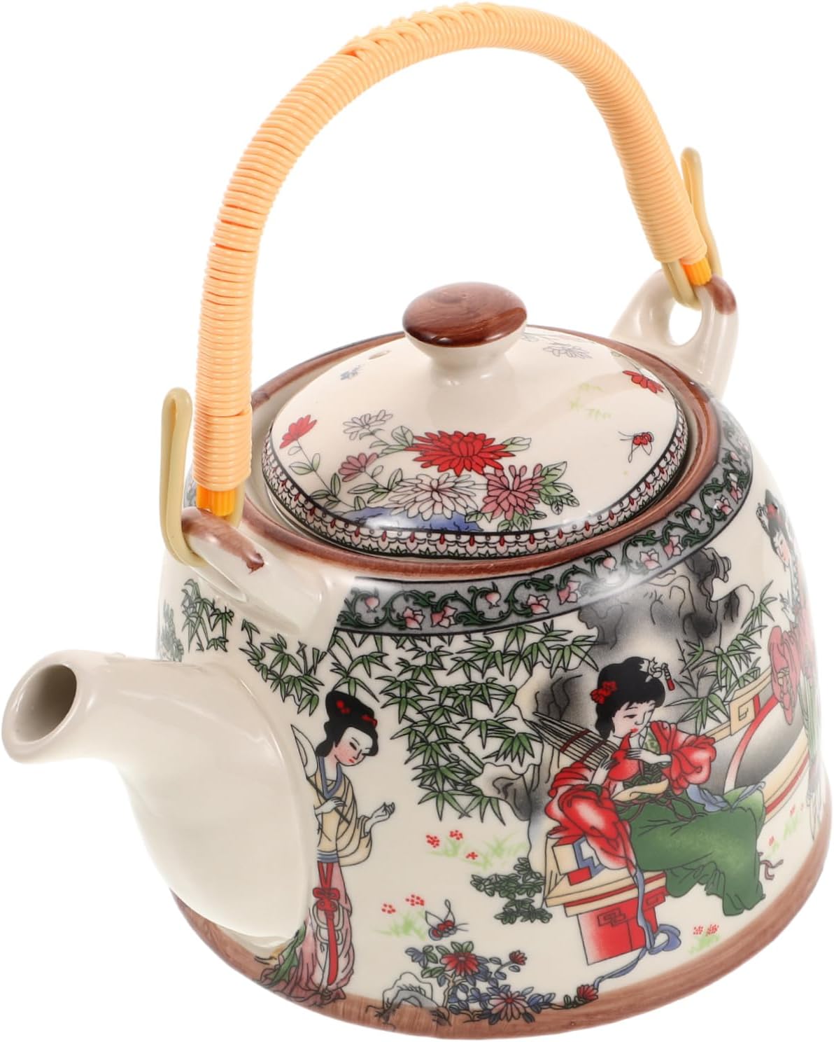 iplusmile Vintage Chinese Ceramic Tea Kettle with Four Design Unique Loose Leaf Teapot for Boiling Water Gas Stove Embrace Traditional Aesthetic Cultural Elegance