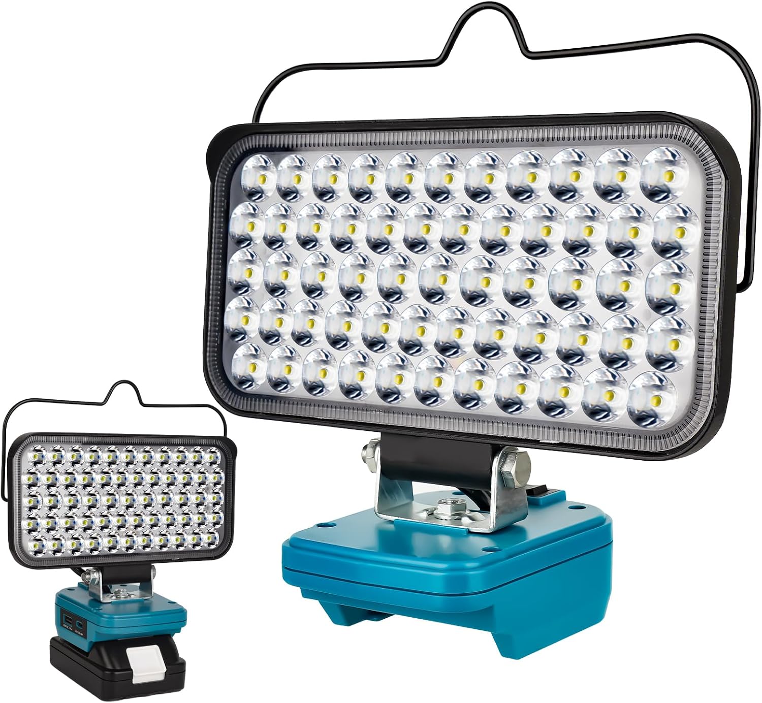 Cordless LED Work Light for Makita 18v Battery, Portable Flood Lights 120W Spotlight Compact Lighting 10600LM with Type C & USB Fast Charging for Camping, Hiking, Fishing,Power Failure,Workshop
