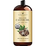 Handcraft Blends Organic Castor Oil - 28 Fl Oz - 100% Pure and Natural - Premium Grade Carrier Oil for Hair Growth, Eyelashes and Eyebrows - Hair and Body - Expeller-Pressed & Hexane-Free