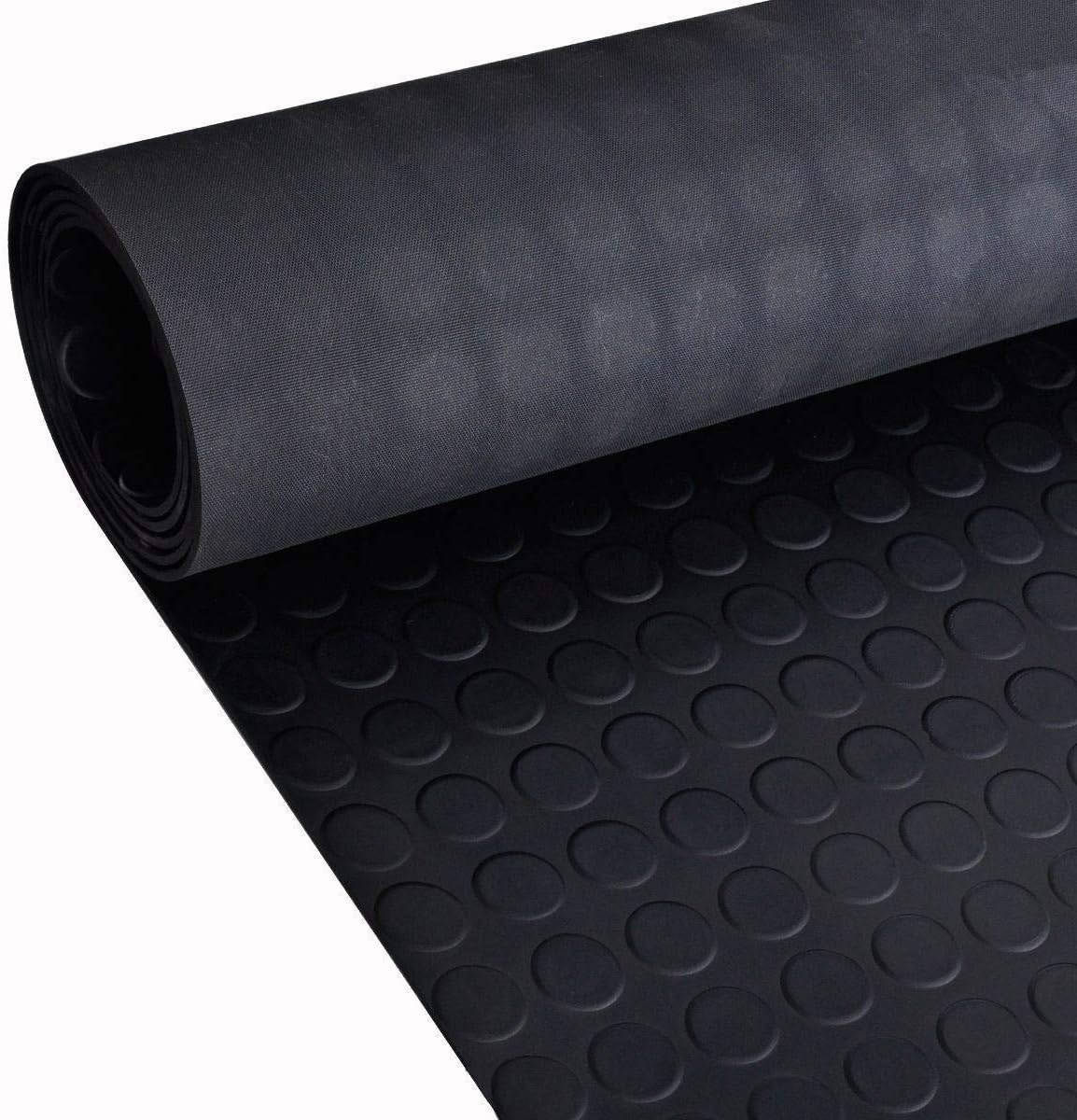 Coin Rubber Floor Matting Roll | 3mm Thick | 1m Wide | 2m Long Black