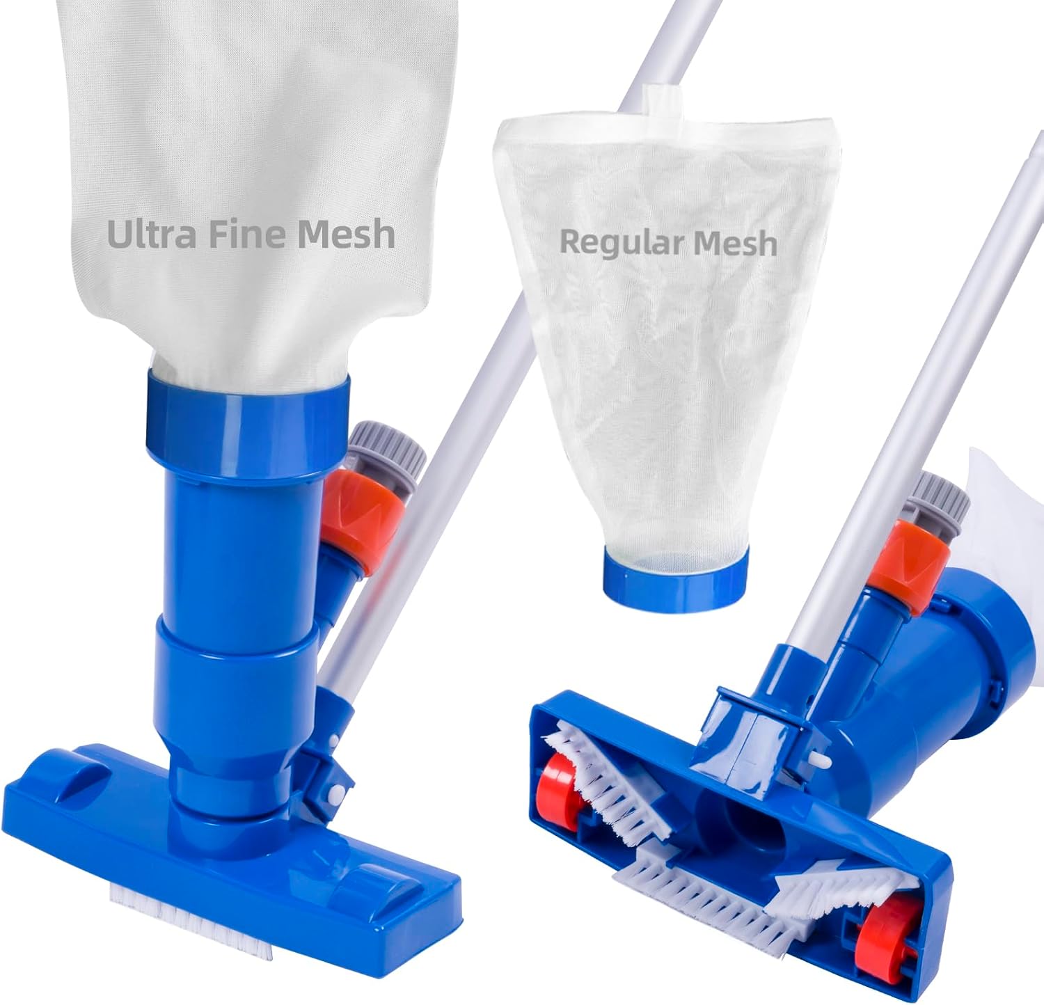 Sepetrel Upgraded Swimming Pool Spa Jet Vacuum Cleaner with Brush & 56" Pole,for Above Ground/Inflatable Pool,Hot Tub,Pond, Spa, Lake and Fountain