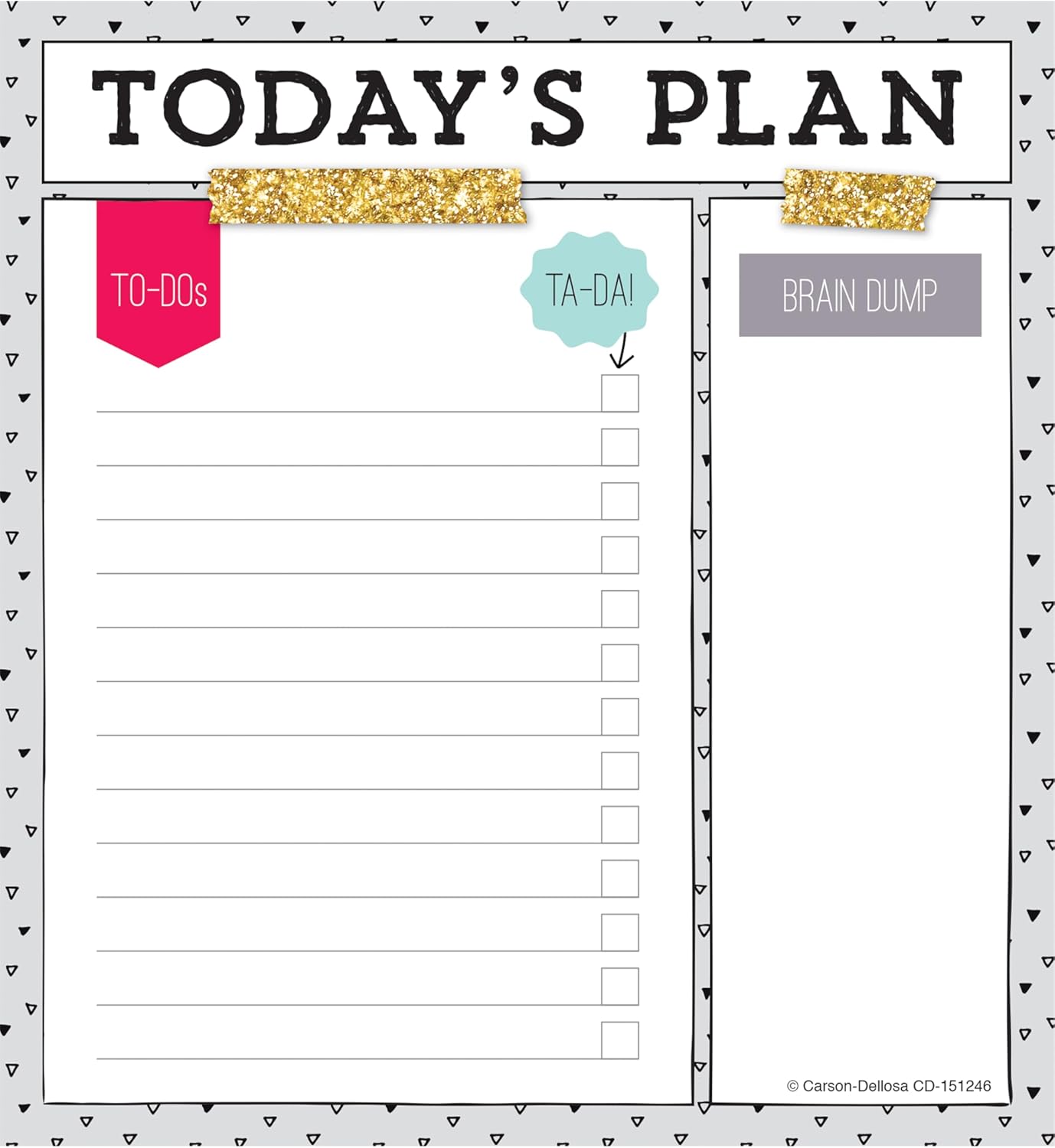 Carson Dellosa Today's Plan Notepad, 50 Sheet Note Pad With Lined Paper for To Do List and Checklist, Classroom Organization Stationery, Desk Accessories and Office Supplies
